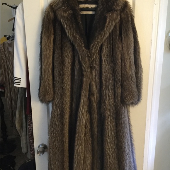 MICHAEL FORREST VINTAGE RACCOON FUR FULL LGTH COAT - Picture 5 of 7